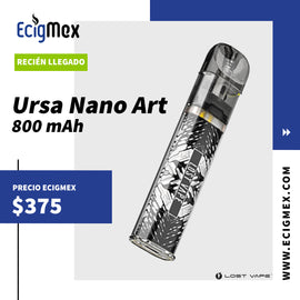 POD Vaporizador Lost Vape URSA Nano ART Kit 800 mAh Capacidad 2.5 mL Diseño Artístico
