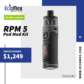 POD MOD Smok RPM 5 Batería integrada de 2000 mAh Potencia Hasta 80W Vapeo Satisfactorio y estético