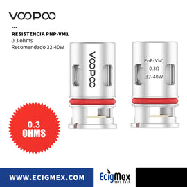 Resistencia para vaporizador Voopoo PNP Coils Incluye PnP-TW Serie Varias capacidades