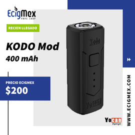 BOX MOD Yocan Kodo 400 mAh Portatil, Práctico y Funcional Compatible con cartuchos 510