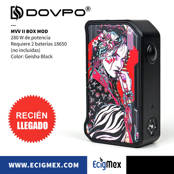 BOX MOD Dovpo MVV II Hasta 280 W de potencia varios colores con diseños únicos