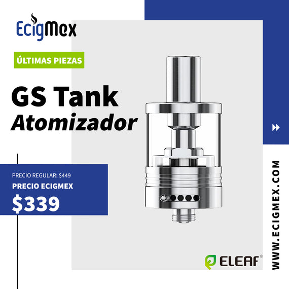 Atomizador Eleaf GS Tank Acero Inoxidable Compatible con GS Air Coils Capacidad 3 mL