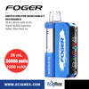 POD Desechable FOGER SWITCH PRO 1050 mAh Único con Cartucho Intercambiable Con indicador de Batería y Líquido Hasta 30,000 Vapeadas y 26 mL de Nic Salts