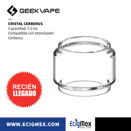 Cristal para cigarro electrónico Geekvape Glass Tube CERBERUS con capacidad de 5.5 mL
