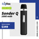 POD Vapeador Geek Vape Sonder Q Batería de 1000 mAh Vapeo MTL Cartucho Q de 0.8 ohms Ligero y Portable