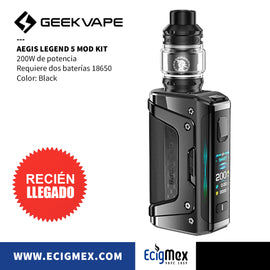 MOD KIT GeekVape Aegis Legend 5 Potencia 200W Tri-Proof IP68 Requiere 2 baterías Externas