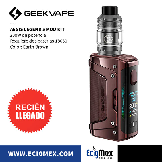 MOD KIT GeekVape Aegis Legend 5 Potencia 200W Tri-Proof IP68 Requiere 2 baterías Externas
