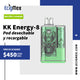 NUEVO POD Desechable KK Energy-8 650 mAh Pantalla indicadora de Batería y Líquido Hasta 12,000 Vapeadas y 17 mL de Nic Salts