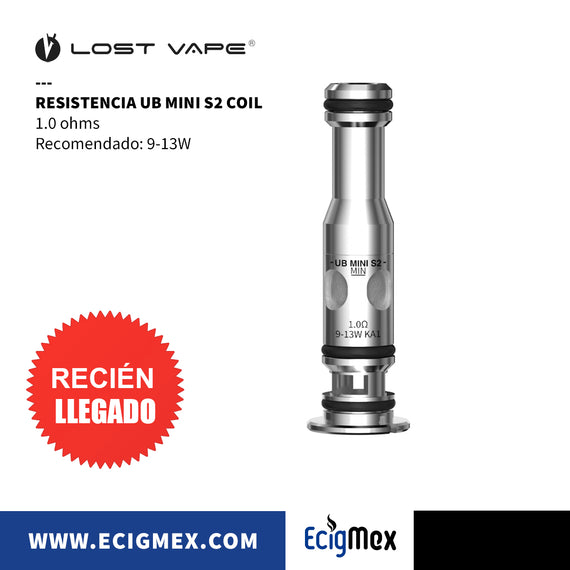 Resistencia para Vapeador Lost Vape UB Mini Coils S1 0.8 y S2 de 1.0 ohms Compatible con el Lost Vape Orion Art