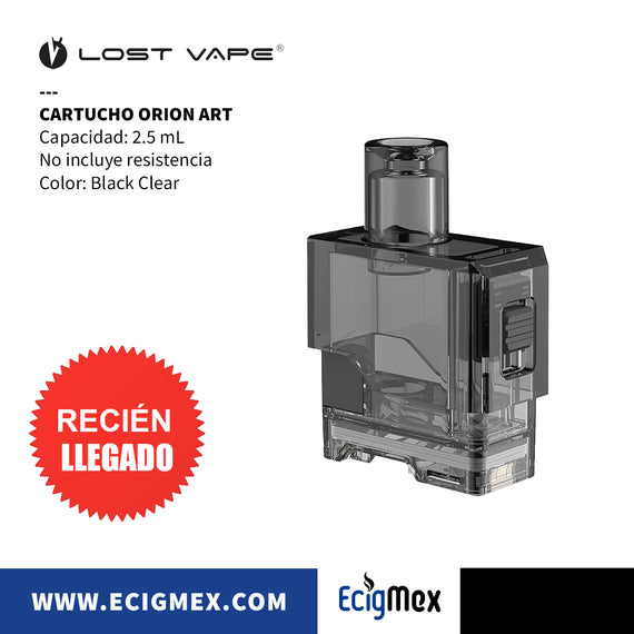 Cartucho para cigarro electrónico Lost Vape Orion Art con capacidad de 2.5 mL Transparente