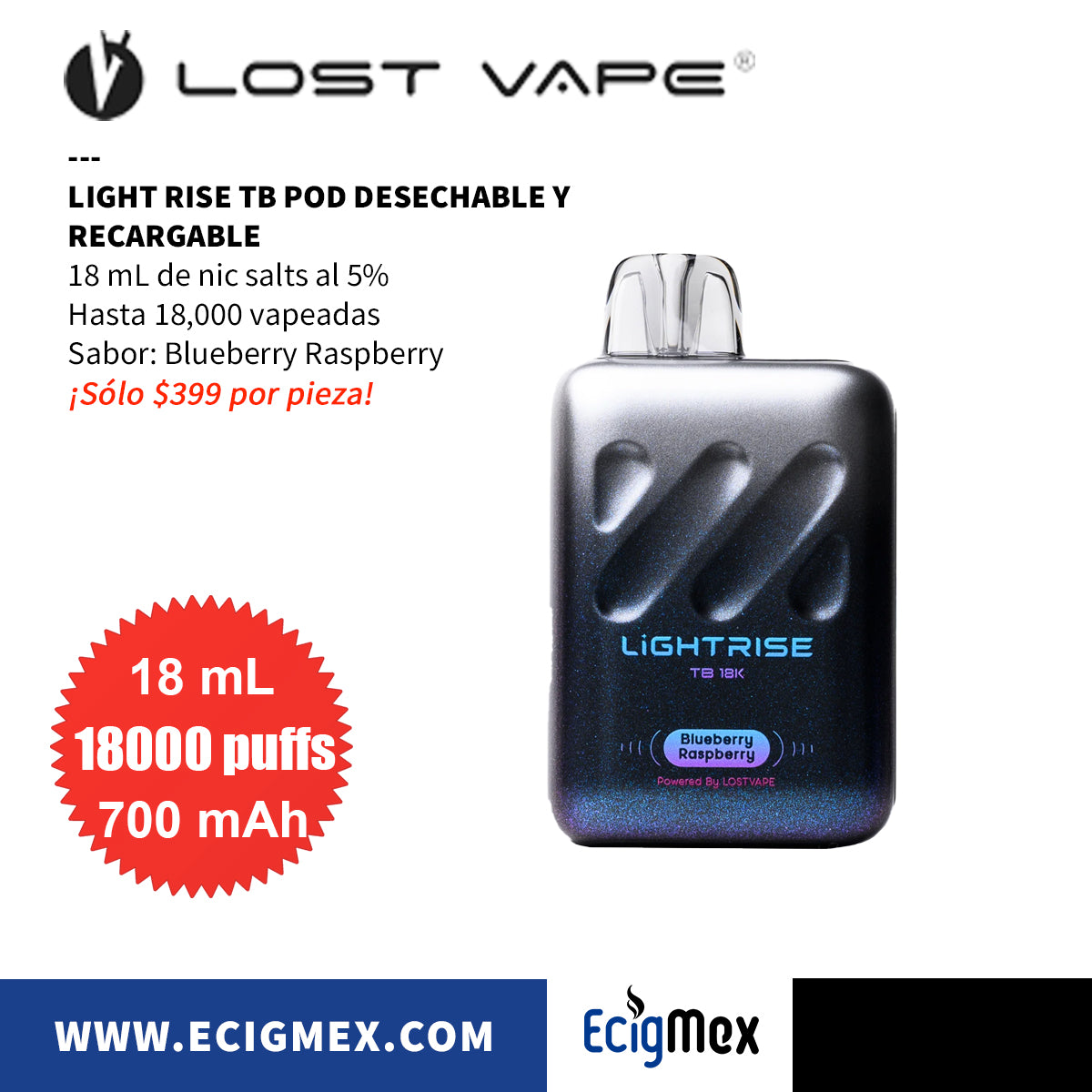 Lost Vape Lightrise Battery Mango Shake LIGHTRISE TB 18K Lost Vape
