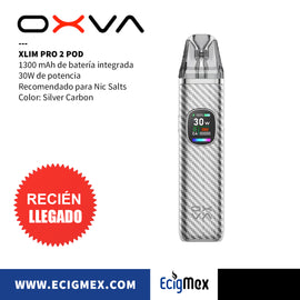 Kit Inicial POD OXVA Xlim PRO 2 Batería integrada 1300 mAh y Potencia de 30W Ideal para Nic Salts Pantalla a Color Ultra HD