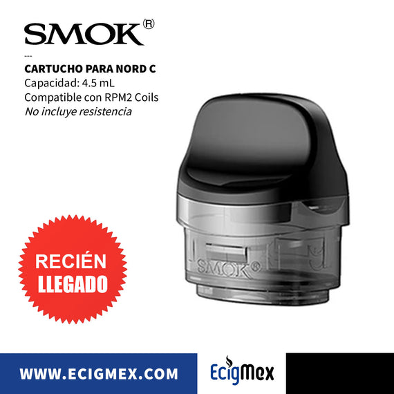 Cartucho Smok para POD MOD Nord C Capacidad 4.5 mL compatible con RPM 2 Coils