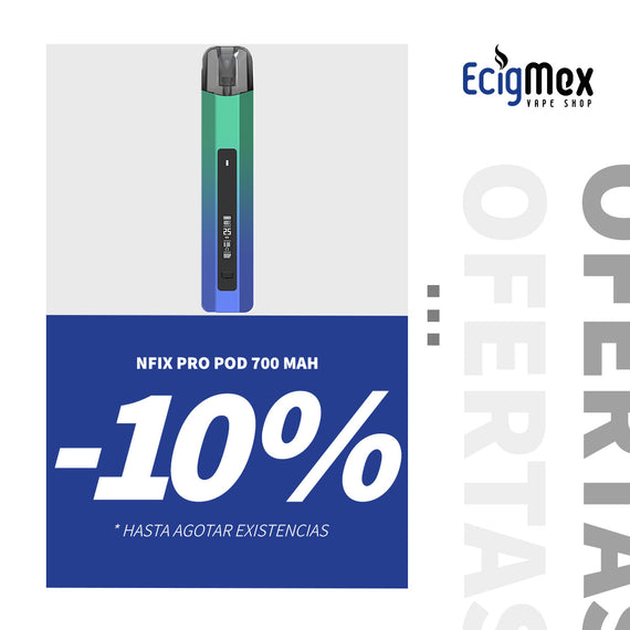 POD Vaporizador Smok NFix PRO 700 mAh Nuevo Flujo de Aire y Compatible con LP Coils Vapeo MTL