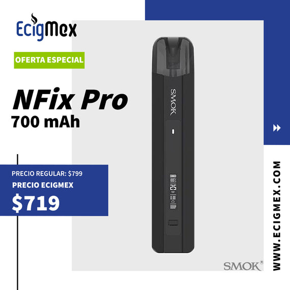 POD Vaporizador Smok NFix PRO 700 mAh Nuevo Flujo de Aire y Compatible con LP Coils Vapeo MTL