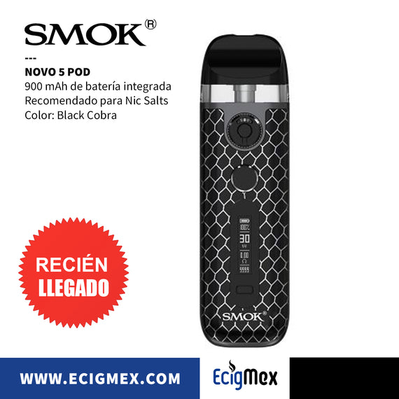 Kit Inicial POD Smok Novo 5 Starter Kit 900 mAh 30W de Potencia Vapeo Satisfactorio y Estético