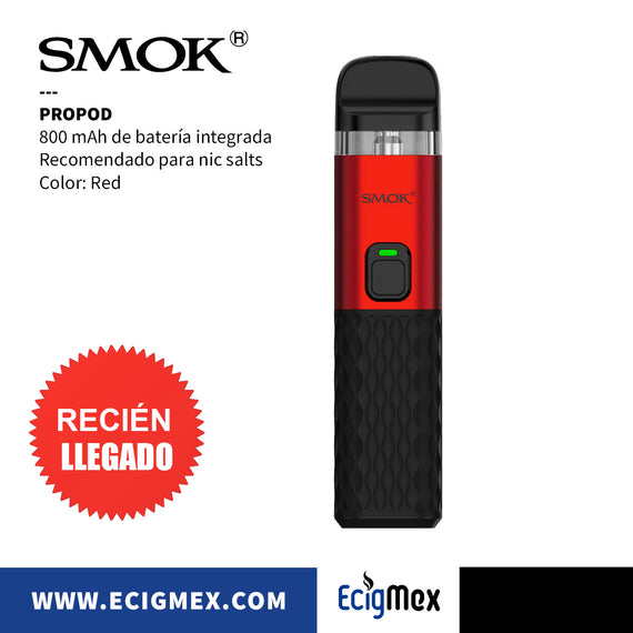 POD Vaporizador Smok PROPOD Batería Integrada de 800 mAh Cartuchos Novo 2X Recomendado para Nic Salts