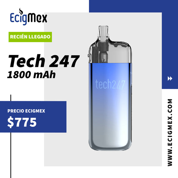 Kit inicial POD Smok Tech 247 Batería Integrada 1800 mAh Potencia Ajustable Hasta 30W Ideal para Sales de Nicotina