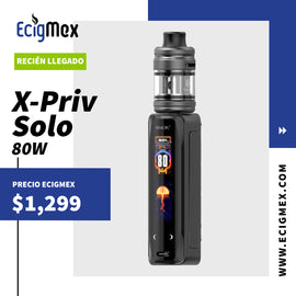 Kit de Vapeo Smok X-Priv SOLO 80W Requiere Batería Externa 18650 Atomizador TF D-Subtank Pantalla Touch Emplea Nueva Serie D-Coil Vapeo DTL