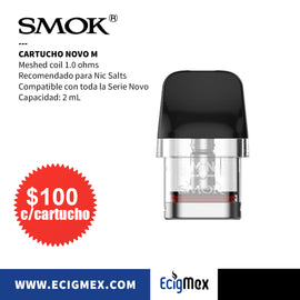 Cartucho para POD Kit Smok NOVO NOVO 2 NOVO 3 NOVO 2X y NOVO M con opciones Mesh y Dual Coils para vapeo MTL