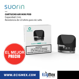 Cartucho para cigarro electrónico Sourin Air Mini de 1.0 ohms con capacidad de 2 mL