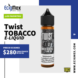 Líquido/ Eliquid para vapeo Twist Eliquid  Sabores TABACO Light, Medio y Fuerte 60 mL