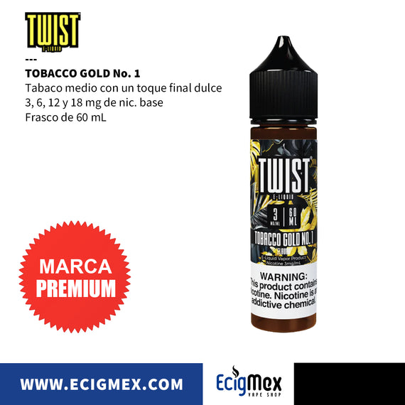 Líquido/ Eliquid para vapeo Twist Eliquid  Sabores TABACO Light, Medio y Fuerte 60 mL