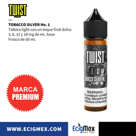 Líquido/ Eliquid para vapeo Twist Eliquid  Sabores TABACO Light, Medio y Fuerte 60 mL