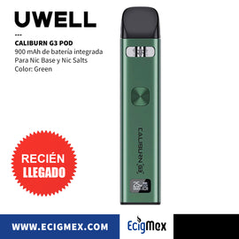 NUEVO POD Uwell Caliburn G3 Ahora con 900 mAh de Batería Integrada Nueva Pantalla OLED Integrada Cartucho para Nic Base y Sales de Nicotina