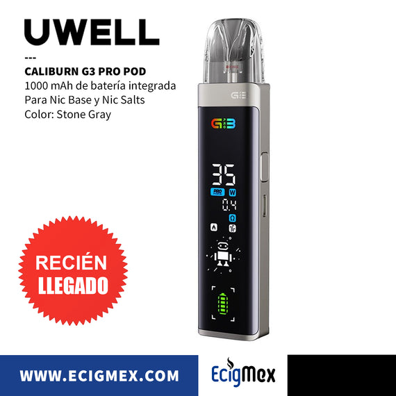 NUEVO POD Uwell Caliburn G3 PRO Ahora con 1000 mAh de Batería Integrada Nueva Full Screen Cartucho para Nic Base y Nic Salts