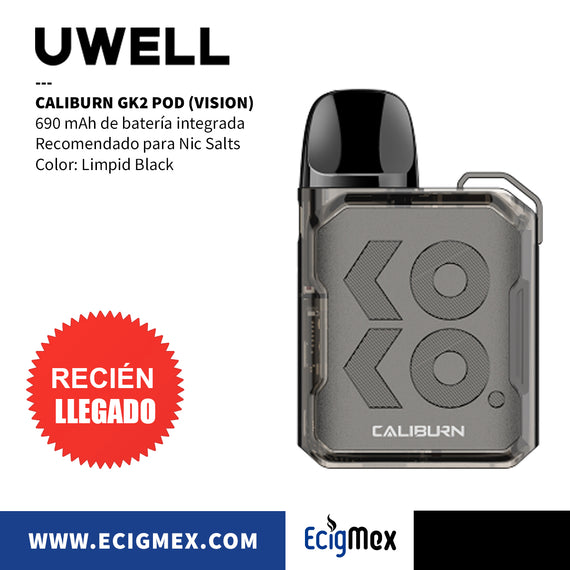 POD Uwell Caliburn GK2 690 mAh Versión Premium Compatible con Caliburn G Coils Capcidad 2 mL
