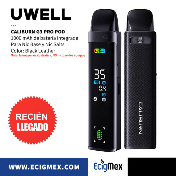 NUEVO POD Uwell Caliburn G3 PRO Ahora con 1000 mAh de Batería Integrada Nueva Full Screen Cartucho para Nic Base y Nic Salts