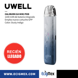 NUEVO POD Uwell Caliburn G4 MINI Batería Integrada 1100 mAh 35W de potencia y Nuevo Cartucho GPP Pequeño y Práctico