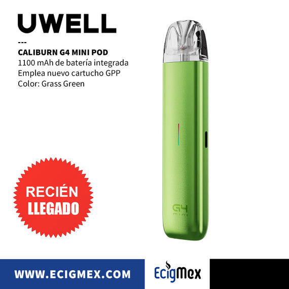 NUEVO POD Uwell Caliburn G4 MINI Batería Integrada 1100 mAh 35W de potencia y Nuevo Cartucho GPP Pequeño y Práctico