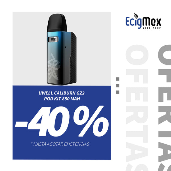 POD Uwell Caliburn GZ2 850 mAh Diseño Zega Compatible con Caliburn G Coils Capcidad 2 mL
