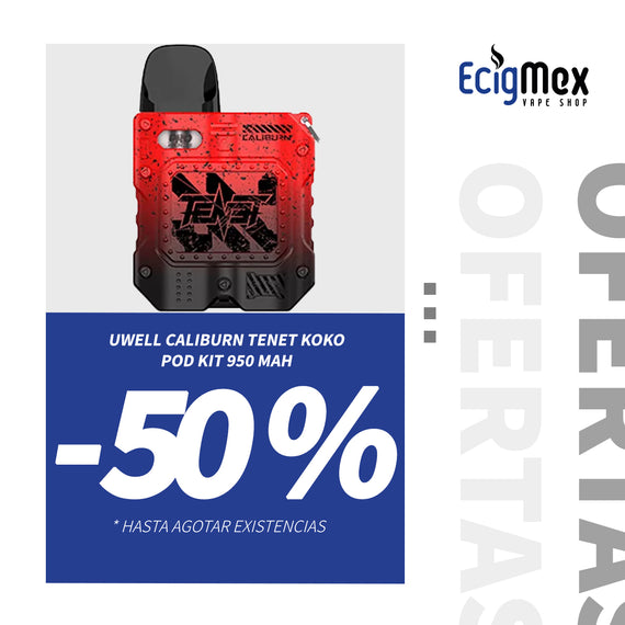 POD Uwell Caliburn TENET KOKO 950 mAh de Batería Integrada Aspecto Mecánico Portable para Sales de Nicotina