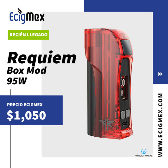 BOX MOD Vandy Vape Requiem 95W Ergonomico Sofisticado y Potente varios colores Requiere 1 batería externa