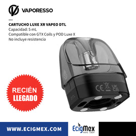 Cartucho para Vaporesso Luxe XR Compatible con GTX Coils y Pod Luxe X Vapeo MTL y RDL