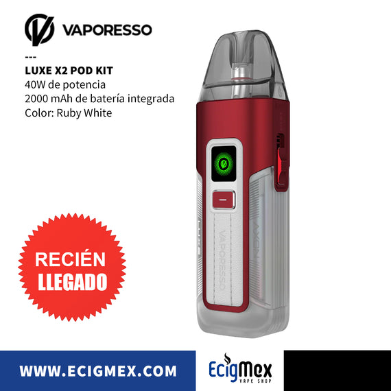 POD Inicial Vaporesso LUXE X2 Batería Integrada 2000 mAh Compatible con todos los Cartucho Luxe X y XR para GTX Coils