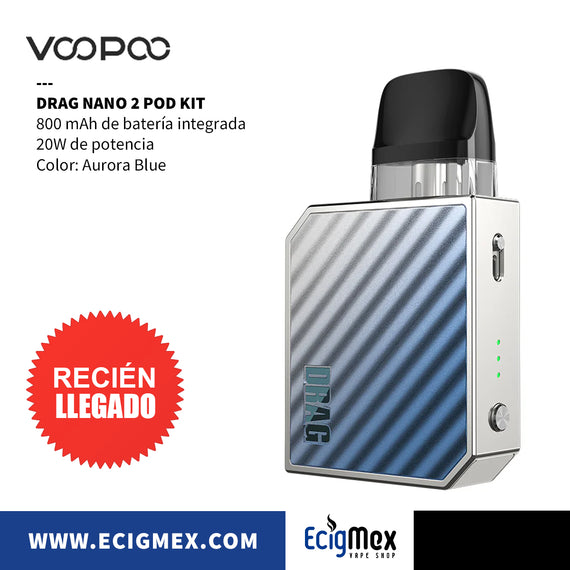 Kit Inicial POD Voopoo Drag Nano 2 Batería Integrada de 800 mAh Recomendado para Nic Salts