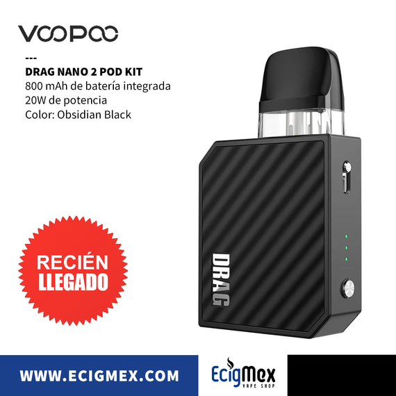 Kit Inicial POD Voopoo Drag Nano 2 Batería Integrada de 800 mAh Recomendado para Nic Salts