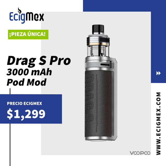 ¡Última Pieza! POD MOD Voopoo Drag S Pro Hasta 80W de Potencia y 3000 mAh de Batería Integrada Compatible con TPP Coils