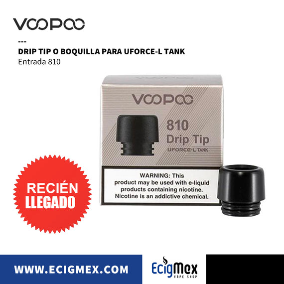Boquilla Drip Tip para Atomizador electrónico Voopoo Uforce-L Entrada 510
