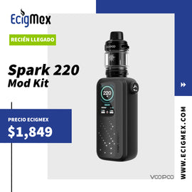 MOD KIT Vaporizador Voopoo Vinci Spark 220W con NUEVO Atomizador UForce-X Tank Requiere 2 baterías 18650 Compatible con PnP-X Coils