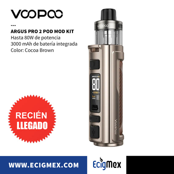 NUEVO POD MOD Voopoo Argus PRO 2 con Cartucho PnP X Versión DTL 3000 mAh de batería integrada Hasta 80W de Potencia Rendimiento Máximo