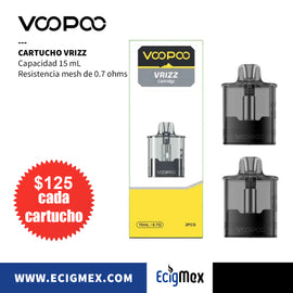 Cartucho para POD Voopoo VRizz Capacidad 15 mL y Resistencia incluida de 0.4 ohms