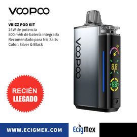 POD Vaporizador Voopoo VRizz Batería de 800 mAh Cartucho 15 mL con Resistencia Integrada Recomendado para Nic Salts
