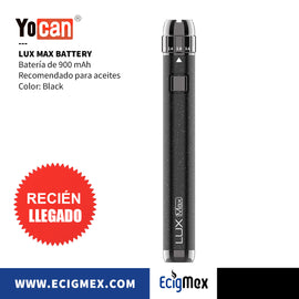 Batería Yocan Lux Max Voltaje Variable de 900mAh Recomendada para aceites
