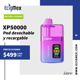 POD Desechable iJoy XP50000 Batería de 1000 mAh Pantalla indicadora de Carga y Líquido Hasta 50,000 puffs y 20 mL de Nic Salts