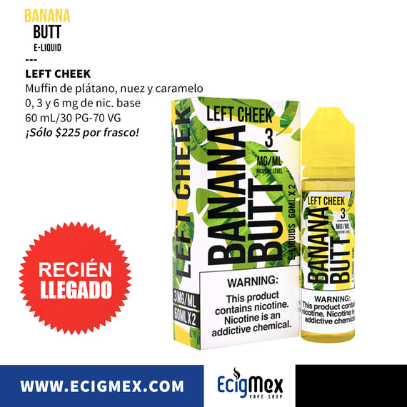 Líquido/ Eliquid para vapeo Twist Eliquid Línea BANANA BUTT eJuice Sabor Plátano Intenso 60 mL